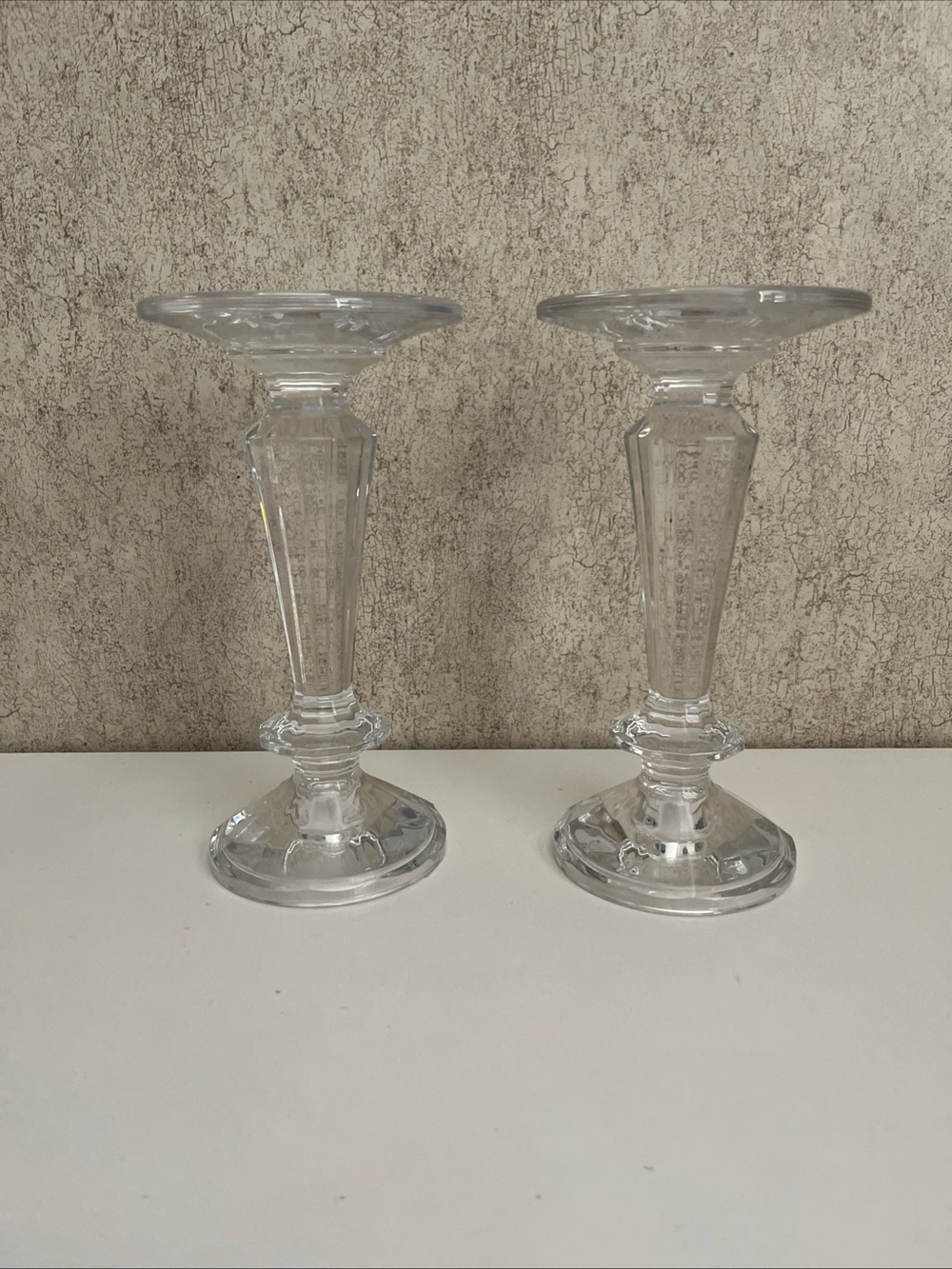 Waterford Illuminology Crystal Candlestick Holder Pair 8” New No Box Set of 2